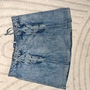 Free People Light Blue Denim Skirt